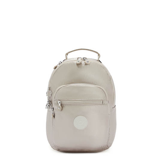 Kipling Seoul Small Metallic Tablet Ryggsekk Beige | NO 1352BE